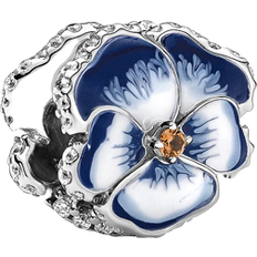 Pandora Charms & Anhänger Pandora Pansy Flower Charm - Silver/Blue/White/Orange/Transparent