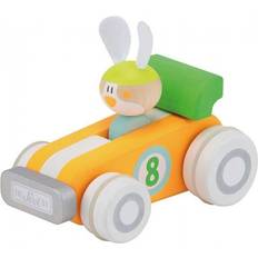 WOODEN CAR WITH RABBIT