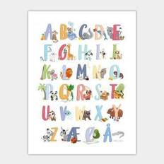 Abc Alfabet Plakat Til Børn Dansk 50x70 Cm