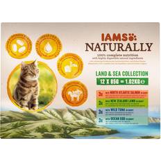 Kissa - Märkäruoka Lemmikit IAMS Cat Land & Sea 12 x 85 g