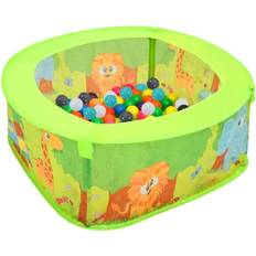 Ensembles de balles vidaXL Piscine à Balles avec 300 Balles pour Enfants, Fosse à Balles Pliable avec Poteau de Support, Parc à Balles pour Bébés, Polyester