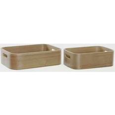 Dkd Home Decor Dekorative Æsker Natur Træ MDF 35,5 x 25 x 10 cm Opbevaringsboks