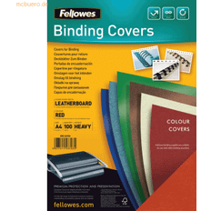 Rouge Fournitures de reliure Fellowes Couverture Pour Reliure Rouge 5370305 A4 100 Pièces