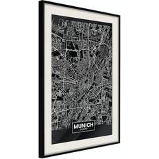 Arkiio Affisch Dark Map of Munich [Poster] 40x60 Poster