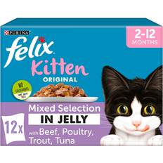 Purina Cats Pets Purina Felix Kitten Mixed Selection in Jelly Cat Food Pouches 12x100g