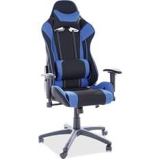 Chaises de jeu Fauteuil de gaming pivotant en tissu VIPER avec oreillers intégrés Noir Bleu H 127 x L 70 x P 49 cm