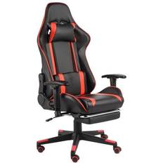 Voetensteun Gamestoelen vidaXL Gamestoel draaibaar met voetensteun PVC rood