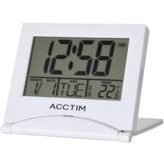 Acctim Mini Flip II Travel LCD Alarm Clock White