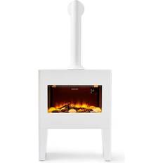 Fireplaces Black & Decker Portable Stove White Wooden Cabinet With Chimney