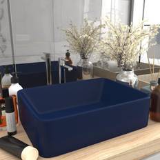 Lavandini da bagno vidaXL Lavandino Luxury Blu Scuro Opaco 41x30x12 cm Ceramica