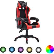 Basic Home vidaXL Gaming-Stuhl mit RGB LED-Leuchten Rot und Schwarz Kunstleder Mehrfarbig