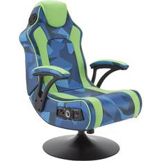 X-Rocker Gaming Chairs X-Rocker Geo Camo Audio Gaming Chair with Vibration, Blue/Green