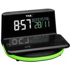 TFA Dostmann 60.2028.01 Digital Alarm Clock with. wireless Charger