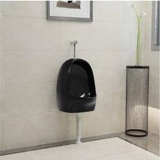 Inodoros de Agua vidaXL Wall Hung Urinal with Flush Valve Ceramic Black Black