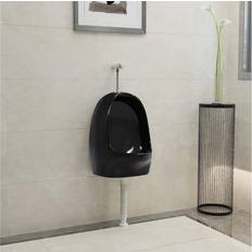 vidaXL Wandurinal Mit Spülventil Keramik Schwarz