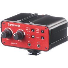 Microphones Saramonic Sr-Pax1 2-Channel Xlr 1/4" (6.5Mm) Trs And 1/8" (3.5Mm) On-Camera Audio Adapter And Mixer With 48V Phantom Power Preamps