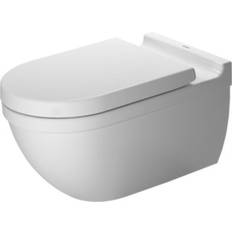 Duravit Water Toilets Duravit Starck 3 Dual Flush One-Piece Wall Mounted Elongated Toilet in White Finish In White Alpin, 2226090092