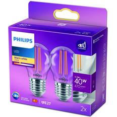 Philips E27 Lampadine Philips LED E27 P45 4,3W filamenti 2.700K 2x