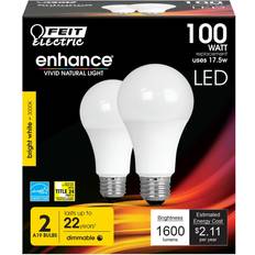 Light Bulbs Feit Electric 100W A19 3000K Dimmable Enhance LED Bulb 2pk