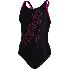 Speedo Girl's Boomstar Placement Flyback Swimsuit - Black/Pink (812385-G006)