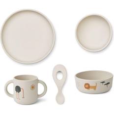 Vivi  Silicone Tableware Set 4-pack Safari Sandy Mix