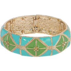 1928 Jewelry Stretch Bracelet - Gold/Turquoise/Green