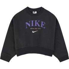 Nike Girl's Oversized Logo Sweater - Off Noir (DV2563-045)