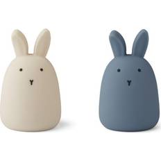 Liewood Callie Silicone Rabbit Sandy/Stormy Blue 2-pack Night Light