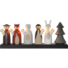 Multifarvet Adventslysestager Star Trading Candlestick Forest Friends Adventslysestage 44cm