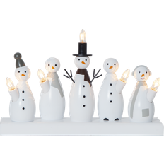 E10 Adventslysestager Star Trading Candlestick Snowman Adventslysestage 33cm 5stk