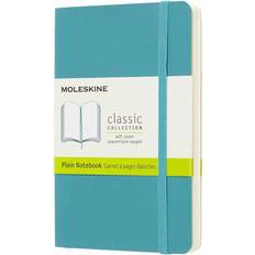 Moleskine Klassisk vanlig pappersanteckningsbok – mjukt omslag och elastisk stängningsdagbok – färgrev blå – ficka 9 x 14 A6 – 192 sidor