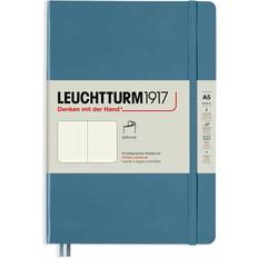 Gris Bloc de notas Cuaderno A5 Leuchtturm 1917 Stone Blue Punteado Tapa Blanda