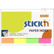 Indeksfaner Stick'N Indeksfaner Papir neon 4x100stk/pak