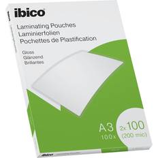 Ibico Gloss A3 Laminating Pouches 200 Micron Crystal clear Pack 100