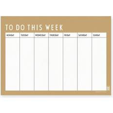 Beige Materiales de oficina Design Letters Agenda Semanal Beige