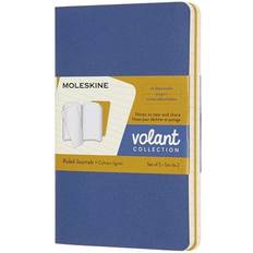 Brown Notepads Moleskine volant journal, soft cover, pocket (3.5' x 5.5' ruled/lined, forget-me-not blue/amber yellow, 80 pages (set of 2)