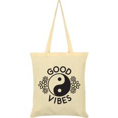 Fabric Tote Bags Grindstore Good Vibes Cream Tote Bag