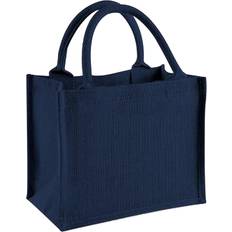 Westford Mill Jute Mini Gift Bag (6 Litres) (Pack Of 2) (One Size) (Navy/Navy)