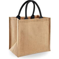 Jute Mini Tote Shopping Bag (14 Litres) (One Size) (Natural/Black)
