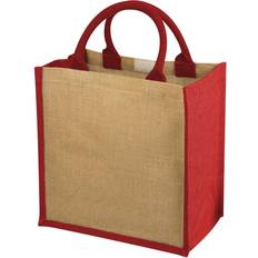 Punainen Kangaskassit Bullet Chennai Jute Gift Tote (30 x 19 x 30cm) (Natural/Red)