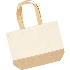 Westford Mill Canvas Einkaufstasch mit Jute Boden - Natur