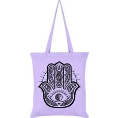 Lila Tygkassar Unorthodox Collective Hamsa Hand Tote Bag