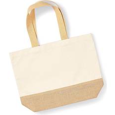 Natural Fabric Tote Bags Westford Mill Jute Base Canvas Tote