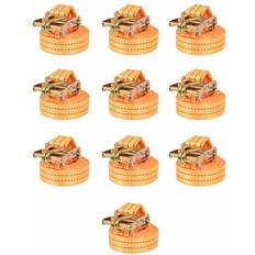 Suministros de Costura vidaXL Correas De Sujeción De Trinquete 10 Uds 1T 6m x 38mm Naranja