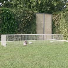 vidaXL 3-Panel Rabbit Cage 325x109x54 Galvanised Iron