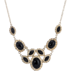 1928 Jewelry Link Collar Necklace - Gold/Black