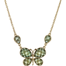 1928 Jewelry Link Pendant Necklace - Gold/Green