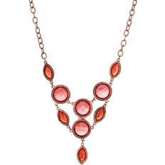 1928 Jewelry Link Statement Necklace - Rose Gold/Pink/Brown