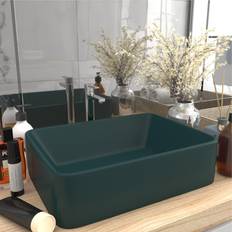 Lavandini da bagno vidaXL Lavandino Luxury Verde Scuro Opaco 41x30x12 cm Ceramica