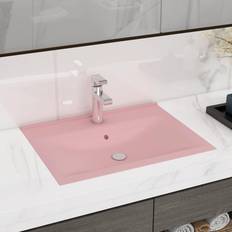 Lavabos de salle de bain vidaXL Lavabo Avec Trou De Robinet Rose Mat 60 x 46 cm